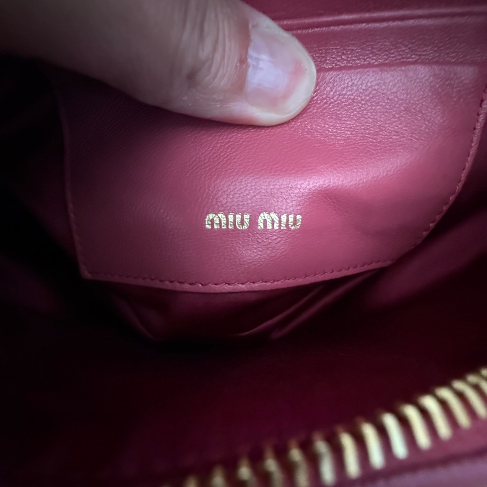 Miu Miu Pink Matelasse Napa Leather Women's Clutch/Pouch - Picture 9 of 11